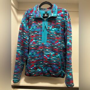 COLUMBIA. LIKE NEW. 1/2 ZIP MULTICOLOR MENS MEDIUM